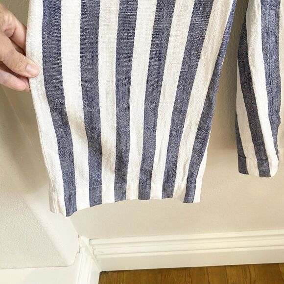 J.O.A. Revolve Womens Blue and White Stripe Linen Cotton Jumpsuit Small - Picture 9 of 13